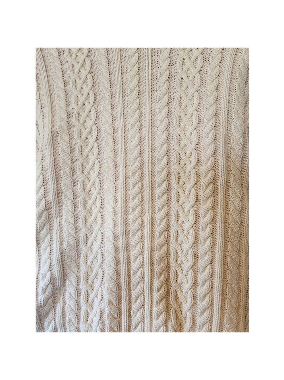 Chaps White Ribbed Sweater Large - Picture 5 of 8